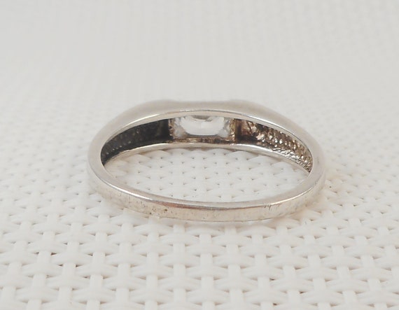 Vintage Sterling Silver Rectangular CZ Ring 925 C… - image 5