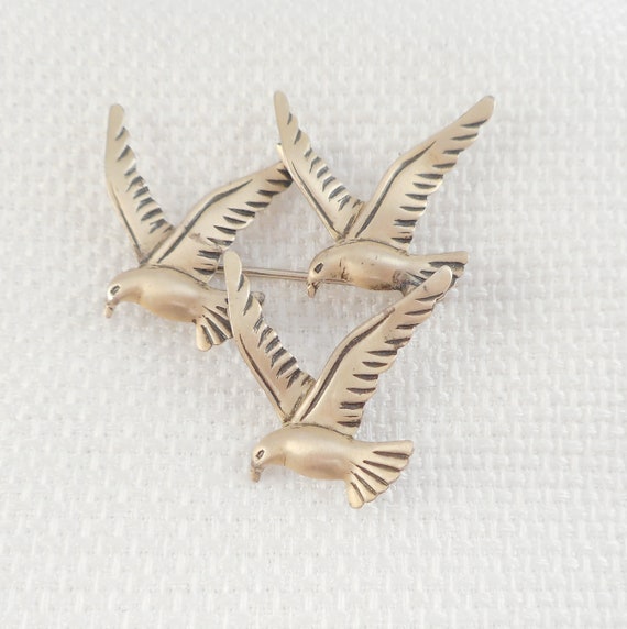 Vintage Beau Sterling Modernist Birds Brooch Beau… - image 4