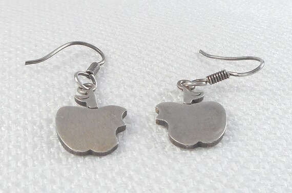 Vintage Sterling Silver Taxco Bitten Apple Earrin… - image 4