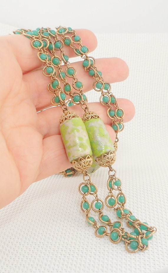 Vintage 1950's Unique Beads Necklace Unique Cellu… - image 5