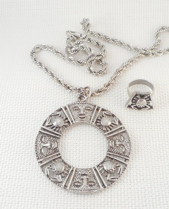 Vintage 1973 " Talisman of Love" Necklace and Rin… - image 3