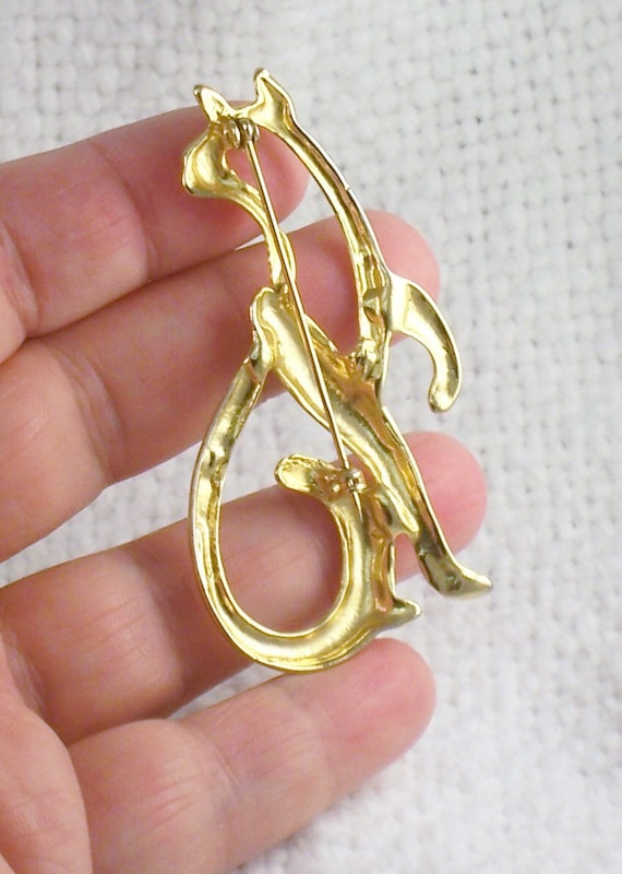 Vintage Open Mod Design Siamese Egyptian Cat Pin … - image 3