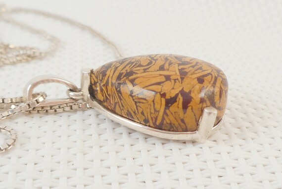 Vintage Sterling Mariam Jasper Teardrop Necklace … - image 6