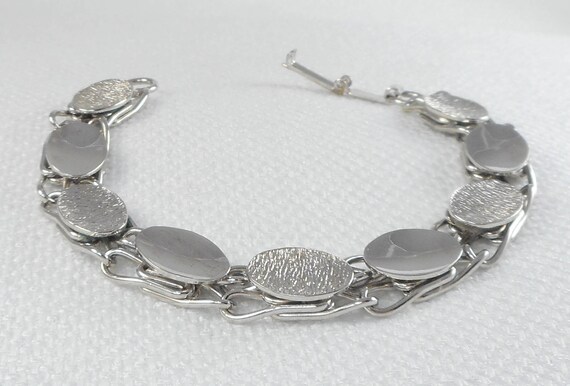 Vintage Silver Atomic Links Bracelet 60's Silver … - image 4