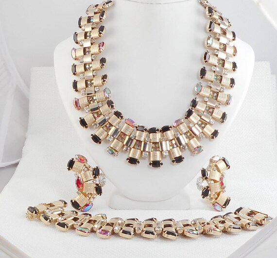 Vintage RARE 1960's Hobe Full Parure Hobe Choker,