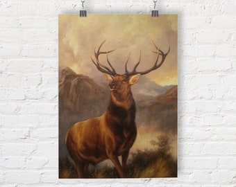 Made in U.S.A Giclee Prints Monarch Of The Glen Animals Repro Stag