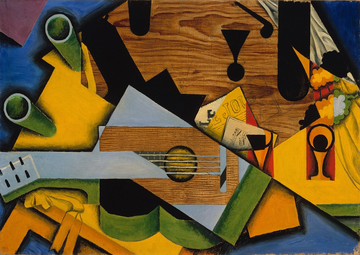 Juan Gris Stillleben mit Gitarre. Fine Art Print/Plakat