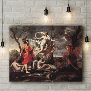 Premium Canvas Art Print of Nicolas Poussin: Venus Presenting Arms to Aeneas