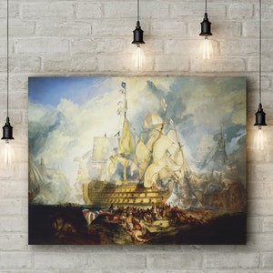 Canvas Art Print of J. M. W. Turner: The Battle of Trafalgar, 21 October 1805.
