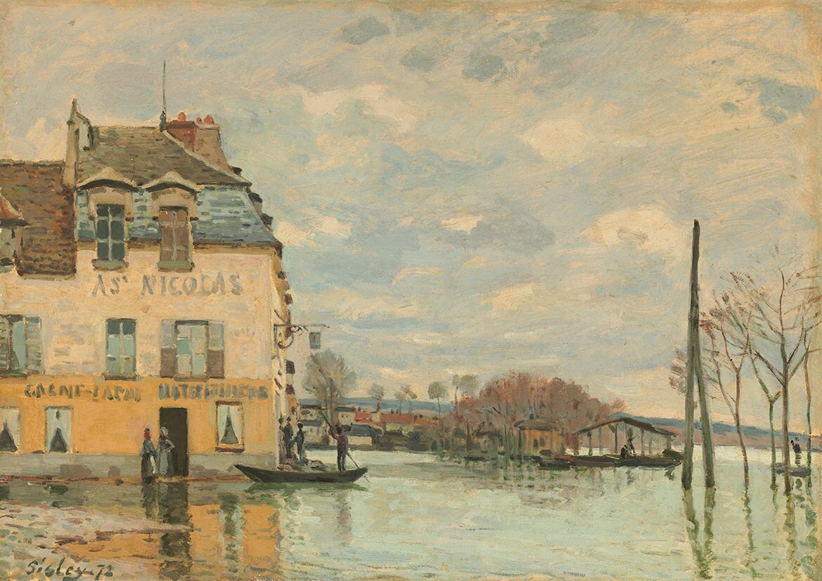 Alfred Sisley: Flood at Port-Marly. Fine Art Print/Poster. (003961)