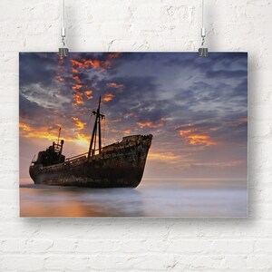 Pirate Ship Sea Sunset Large CANVAS Art Print A0 A1 A2 A3 A4