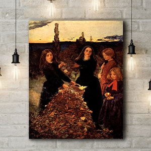 Leinwand Kunstdruck von John Everett Millais: Herbst Laub/Blätter.