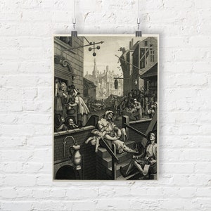 William Hogarth: Gin Lane. Fine Art Print/Poster (00231)