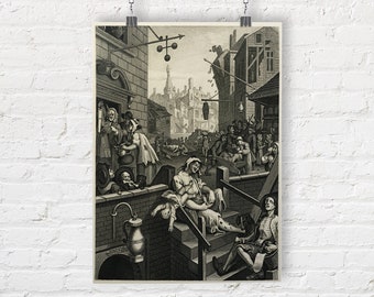 William Hogarth: Gin Lane. Fine Art Print/Poster (00231)