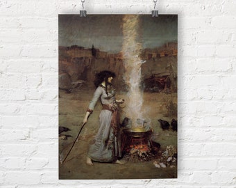 John William Waterhouse: Magic Circle. Fine Art Print/Poster (00834)