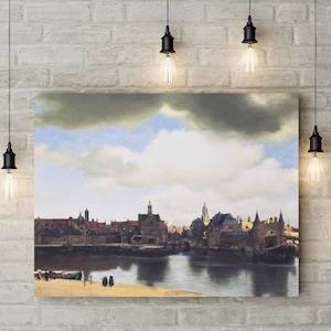 Landscape Canvas Art Print of Vermeer: View of Delft.