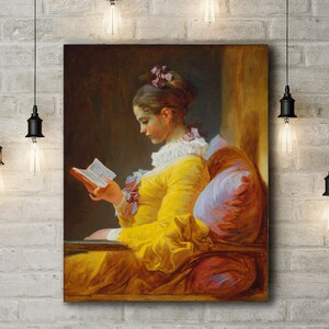 Premium Canvas Art Print of Jean-Honore Fragonard: The Reader