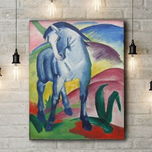 Canvas Art Print of Franz Marc: Blue Horse. Large Size (30 x 20 Inches)