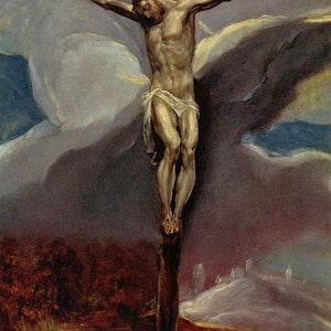 El Greco: Cristo na Cruz. Impressão/pôster de belas artes (00665)