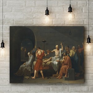 Canvas Art Print of Jacques-Louis David: The Death of Socrates.  Large Size (30x20 inches) Large Size (30 x 20 Inches)