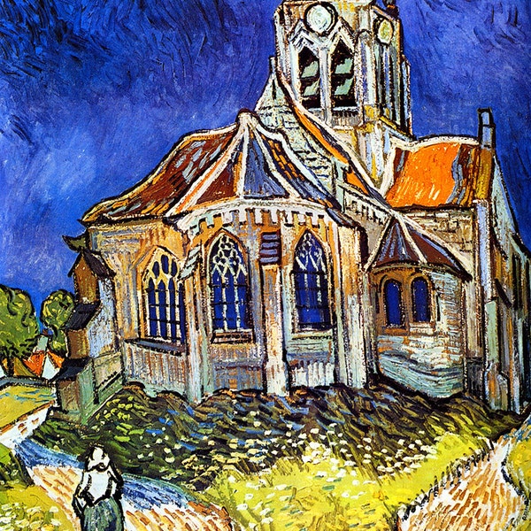 Vincent Van Gogh: Kirche in Auvers. Fine Art Print/Poster. (001771)