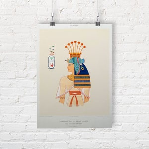 Emile Prisse d&#39;Avennes: Portrait of Queen Nebto, daughter of Ramses from History of Egyptian Art. Fine Art Print/Poster
