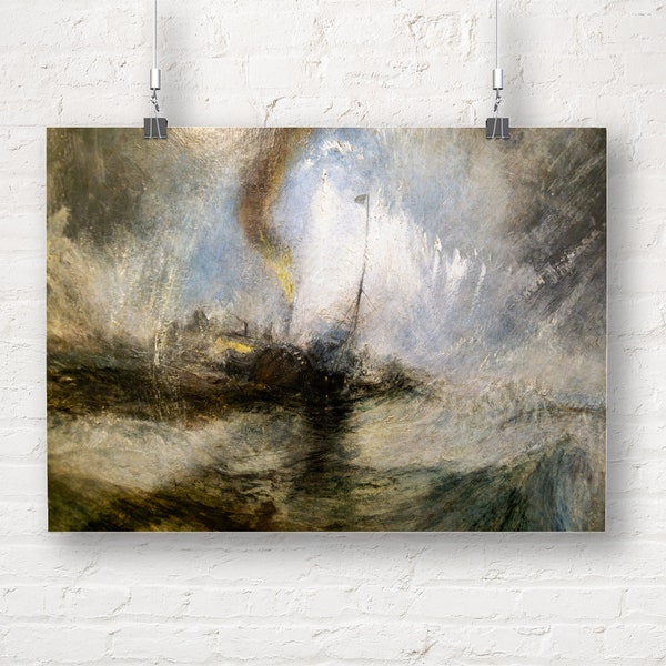 Snow Storm: Steam-Boat off a Harbour's Mouth by J. M .W. Turner. Fine Art Print/Poster