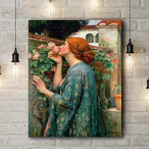 Premium Canvas Art Print of John William Waterhouse: The Soul of the Rose