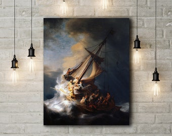 Premium Canvas Art Print of Rembrandt: The Storm on the Sea of Galilee