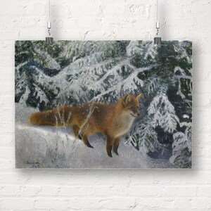 Bruno Liljefors: Fox in Winter (1904). Fine Art Print/Poster