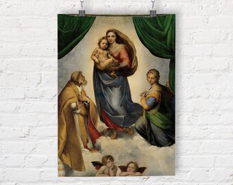 Raphael: The Sistine Madonna. Fine Art Print/Poster. (001933)