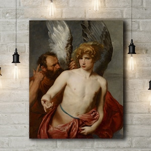 Stampa artistica in tela premium di Anthony van Dyck: Daedalus e Icarus