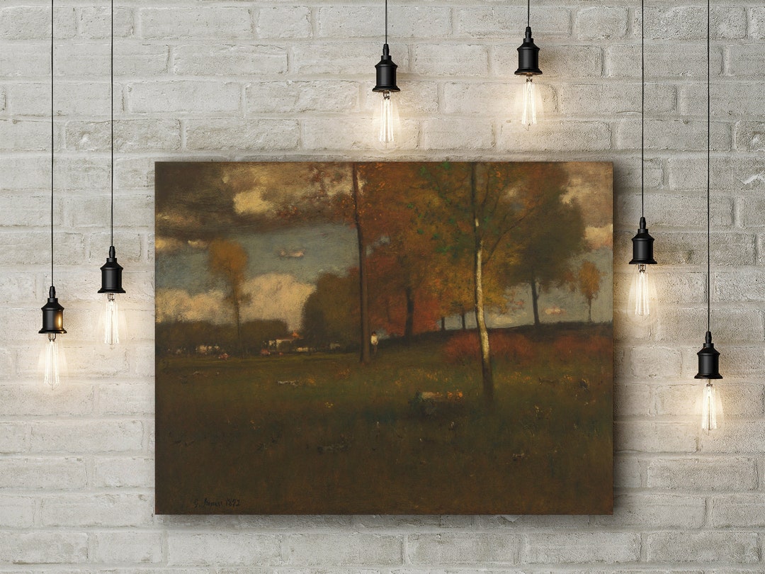 Premium Canvas Art Print of George Inness: Near the Village, October - Etsy
