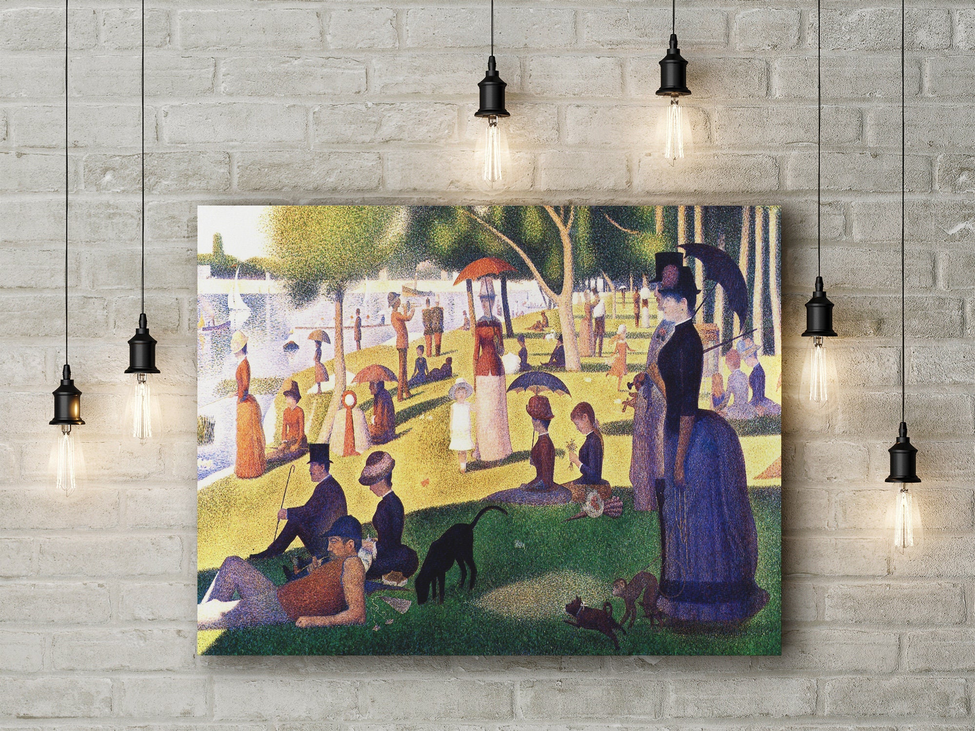 Canvas Art Print of Seurat: Sunday Afternoon. Large Size (30 X 20