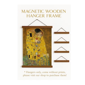 Magnetic Wooden Poster Hanger – Art Print Frame, Picture Hanger, Wall Hanging, Natural Wood Photo Display, Painting Frame, Poster Hanger