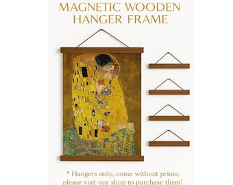 Magnetic Wooden Poster Hanger – Art Print Frame, Picture Hanger, Wall Hanging, Natural Wood Photo Display, Painting Frame, Poster Hanger