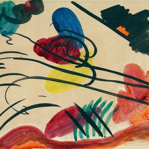 Wassily Kandinsky: With Three Riders (1910). Abstract Fine Art Print/Poster. Home Decor/Modern Wall Art.