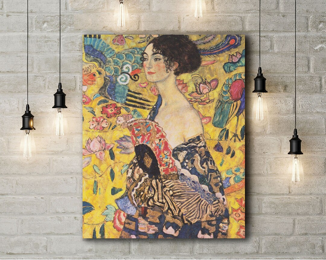 Canvas Art Print of Gustav Klimt: Lady With a Fan (detail). - Etsy