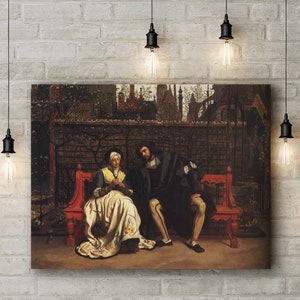 Premium Canvas Art Print of Jacques Joseph Tissot: Faust and Marguerite in the Garden