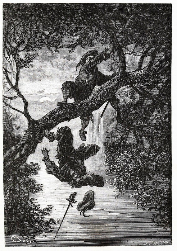 Gustave Dore: Heavy Fall (illustration From Le Capitaine Fracasse