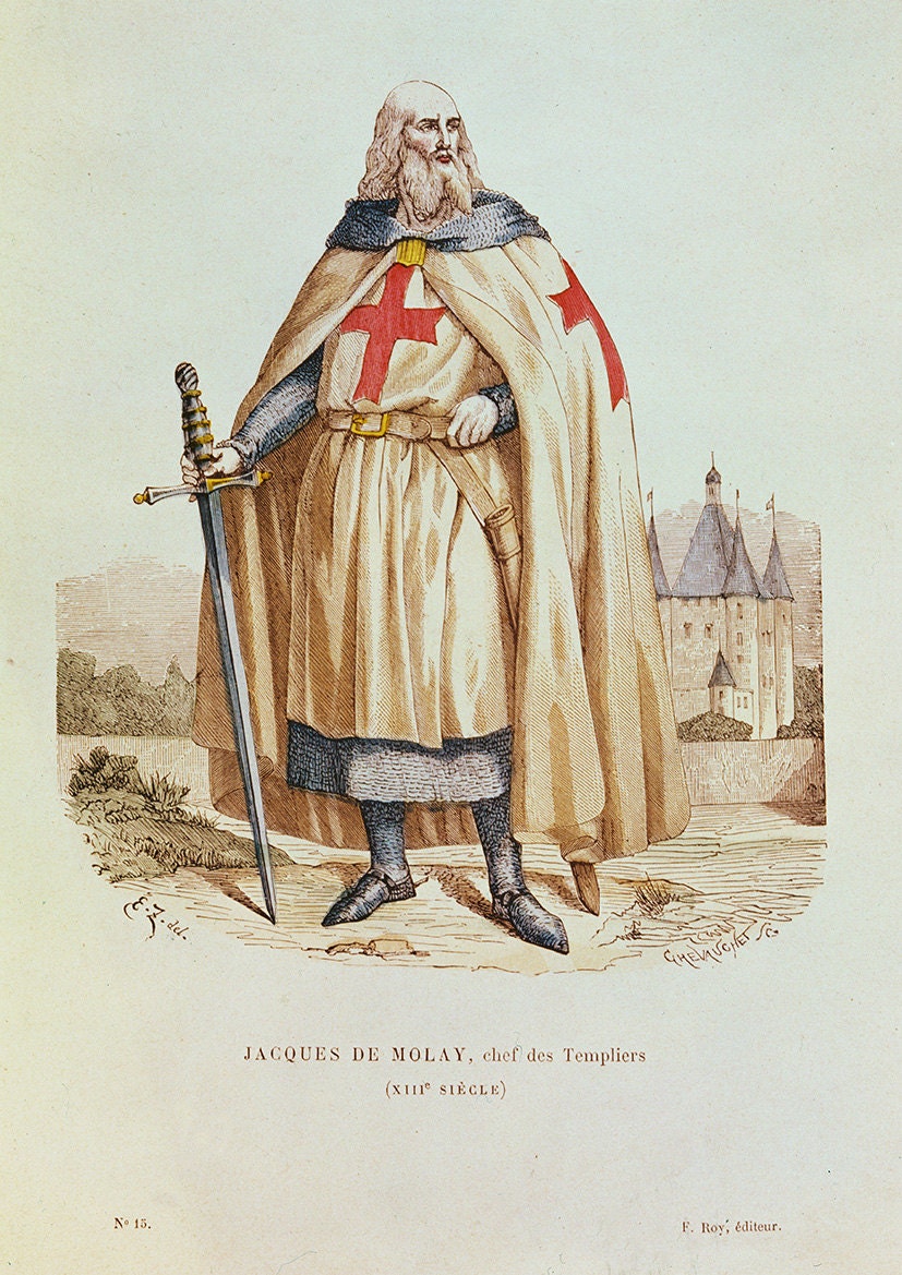 Portrait of Jacques De Molay (c.1243-1314) Master of the