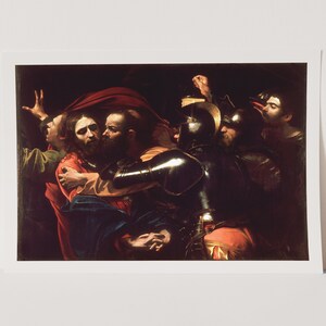 Premium Giclée Print of Caravaggio: The Taking of Christ. Museum Quality Print of Famous Painting.