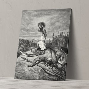 Canvas Art Print of David Slays Goliath From Gustave Dore - Etsy UK