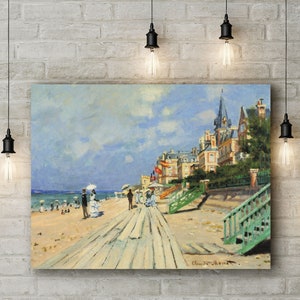 Premium Canvas Art Print of Claude Monet: The Beach at Trouville