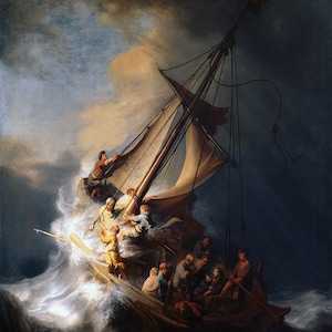 Rembrandt: Storm on the Lake of Galilee. Fine Art Print/Poster (00178)