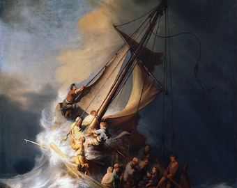 Rembrandt: Storm on the Lake of Galilee. Fine Art Print/Poster (00178)