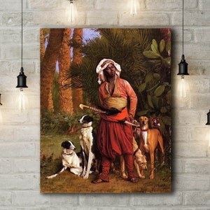 Premium Canvas Art Print of Jean Leon Gerome: The Master of the Hounds