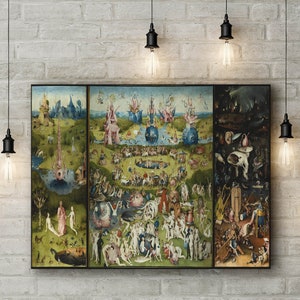 Canvas Art Print of Bosch: The Garden of Earthly Delights. Large Size (30 x 20 Inches)