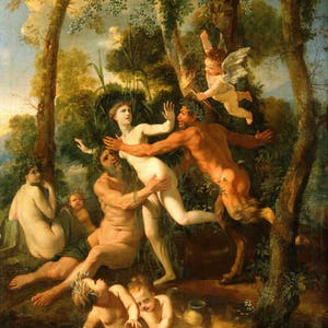 Nicolas Poussin: Pan and Syrinx. Fine Art Print/Poster (004726)