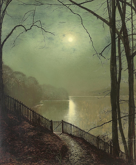 John Atkinson Grimshaw: Moonlight on the Lake, Roundhay Park